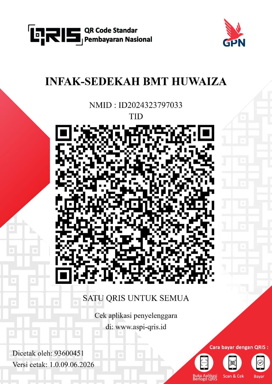 QRIS Infak-Sedekah BMT Huwaiza