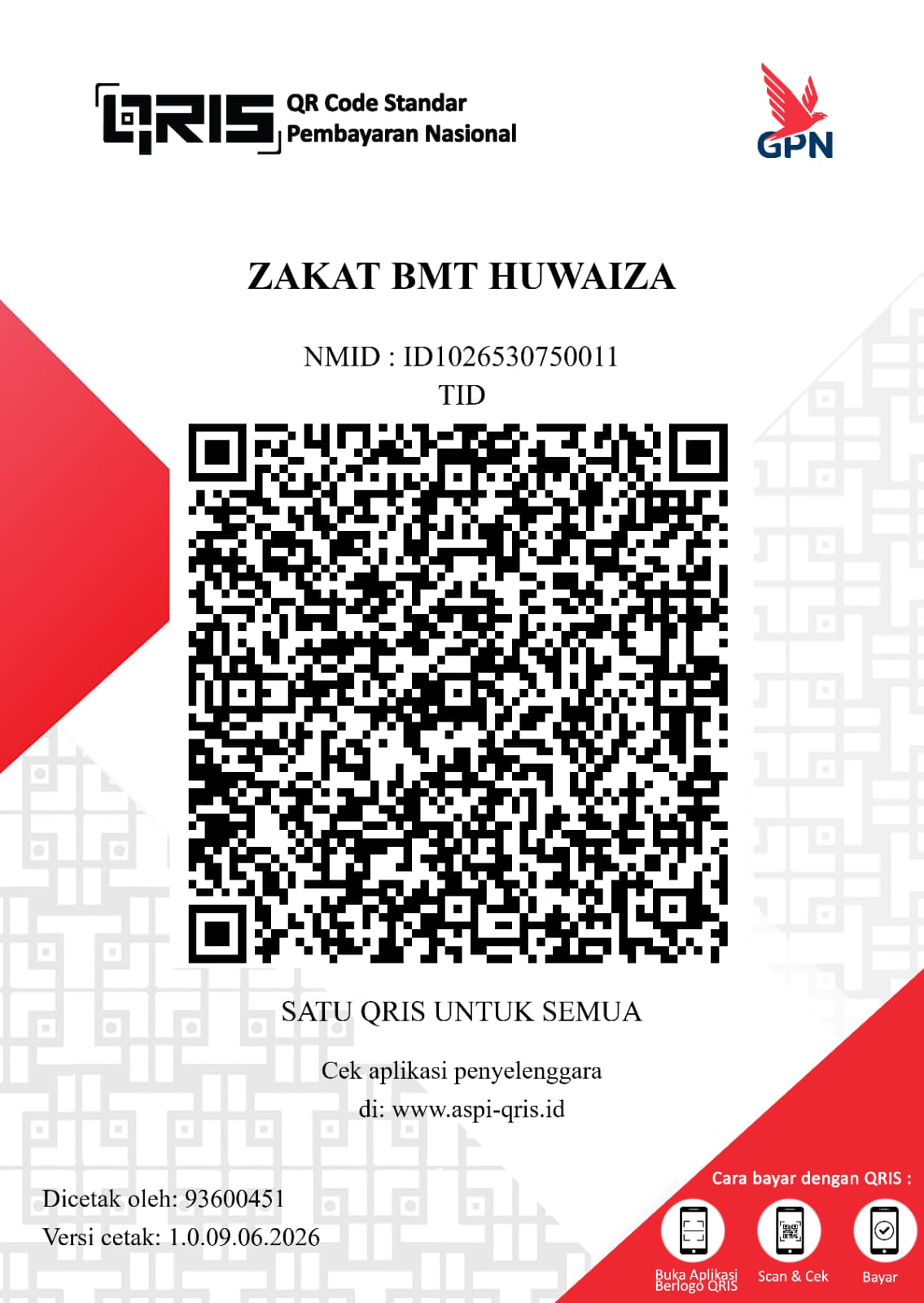 QRIS Zakat BMT Huwaiza